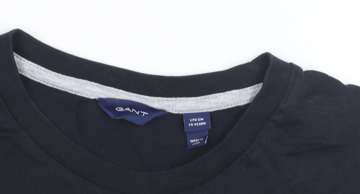 Teens UK Size 170 CM 15 Years GANT Black  T-Shirt