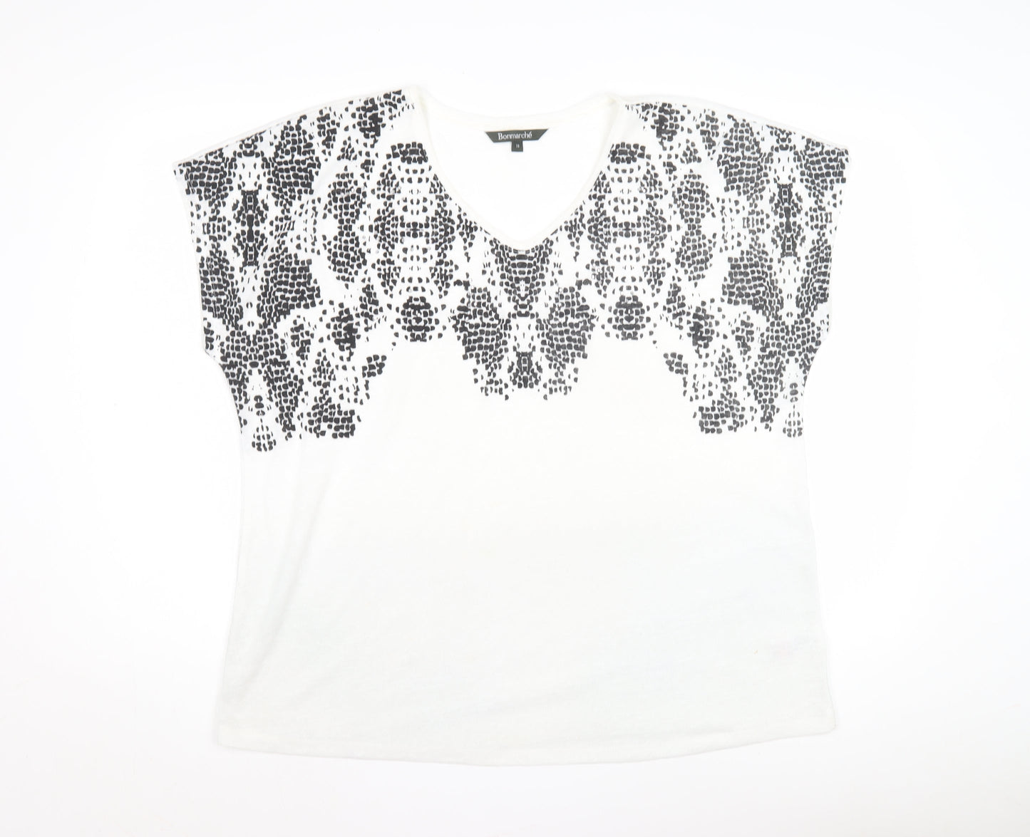 Womens UK Size 18 Bonmarché White Basic T-Shirt