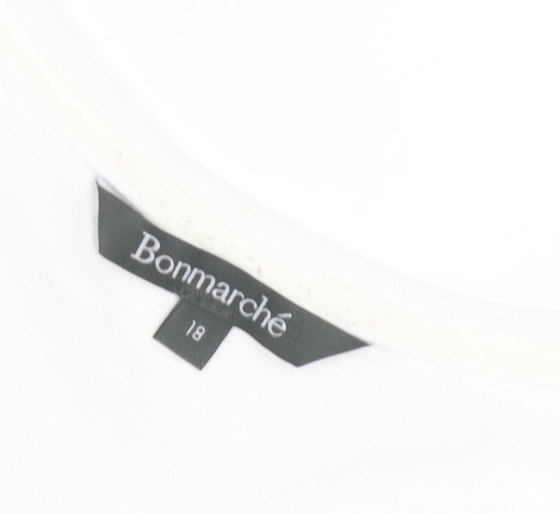 Womens UK Size 18 Bonmarché White Basic T-Shirt