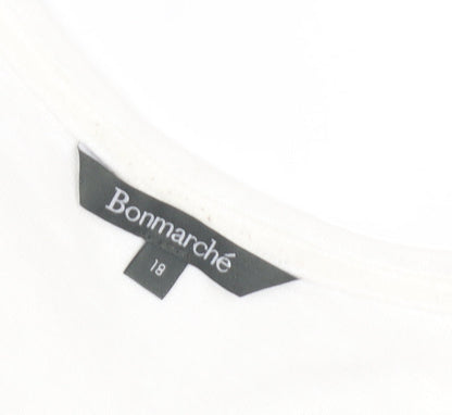 Womens UK Size 18 Bonmarché White Basic T-Shirt