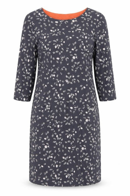 Weird Fish Women's Grey Floral Shift Dress Size 8
