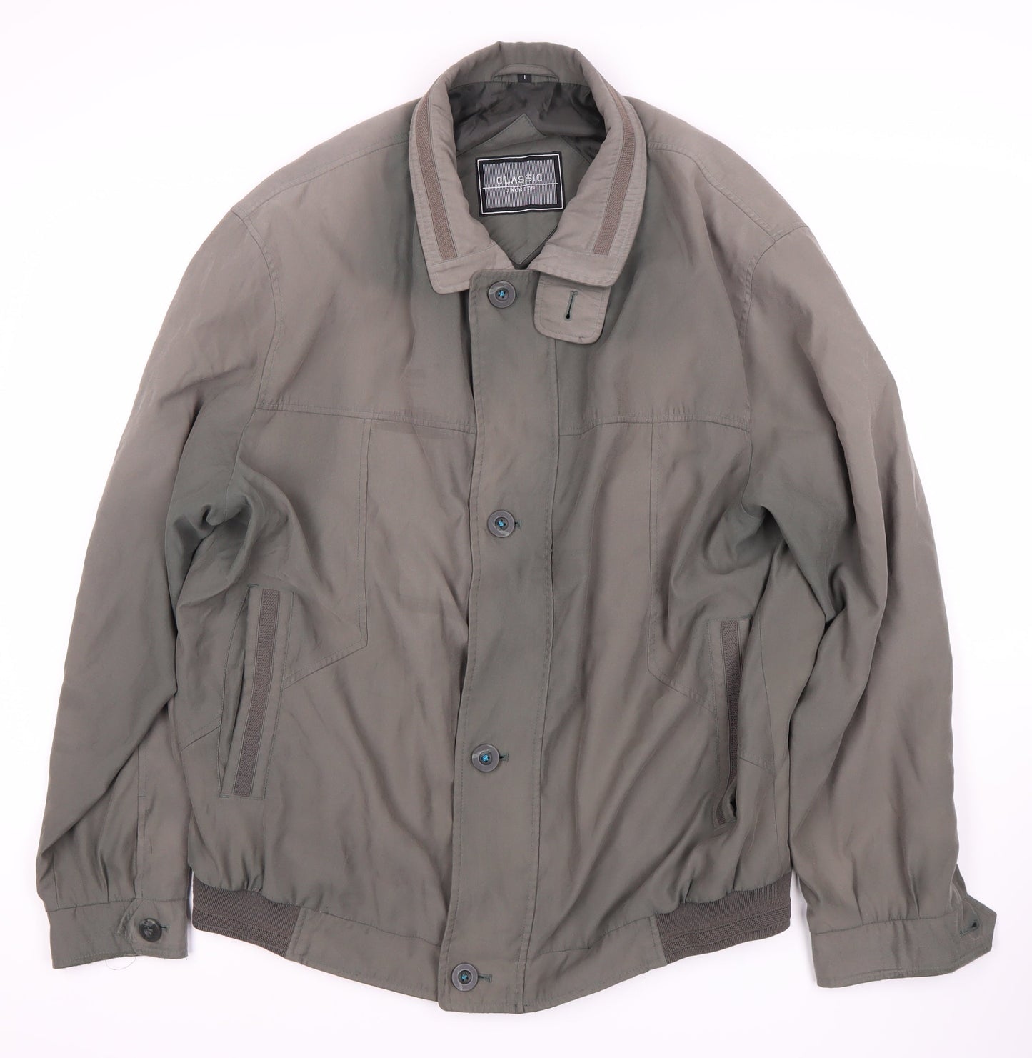 Mens UK Size L Classic Green Bomber Jacket