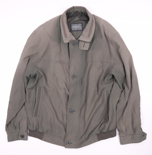 Mens UK Size L Classic Green Bomber Jacket