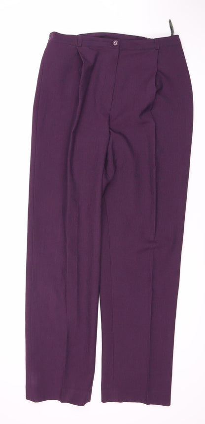 Womens UK Size 12 Debenhams Regular Fit  Purple Trousers