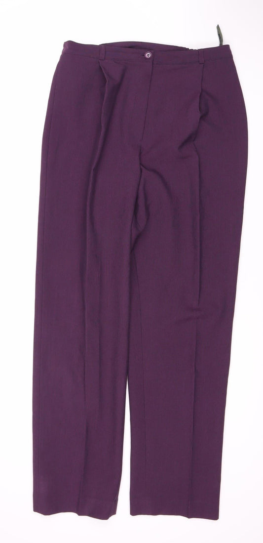 Womens UK Size 12 Debenhams Regular Fit  Purple Trousers