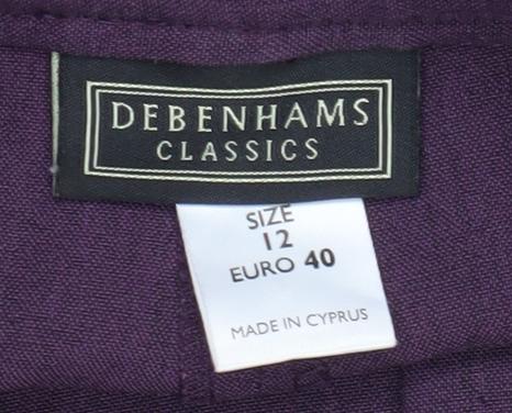 Womens UK Size 12 Debenhams Regular Fit  Purple Trousers