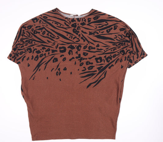Apricot Women's Brown Animal Print Dress Size 18