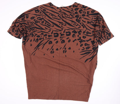 Apricot Women's Brown Animal Print Dress Size 18