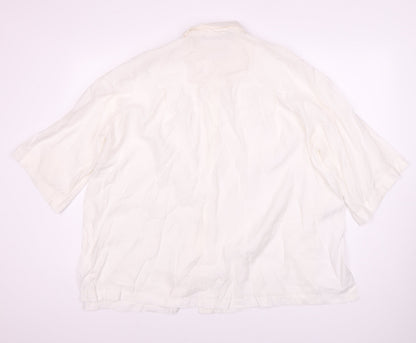 Zara Women's White Modal Blend Collared Blouse Size 4