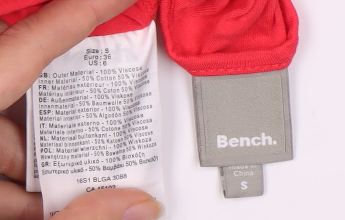 Womens UK Size S Bench Red Basic T-Shirt
