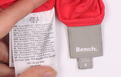 Womens UK Size S Bench Red Basic T-Shirt
