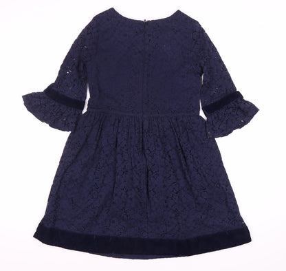GAP Blue A-Line Party Dress for Girls - M, Lace, 3/4 Sleeve