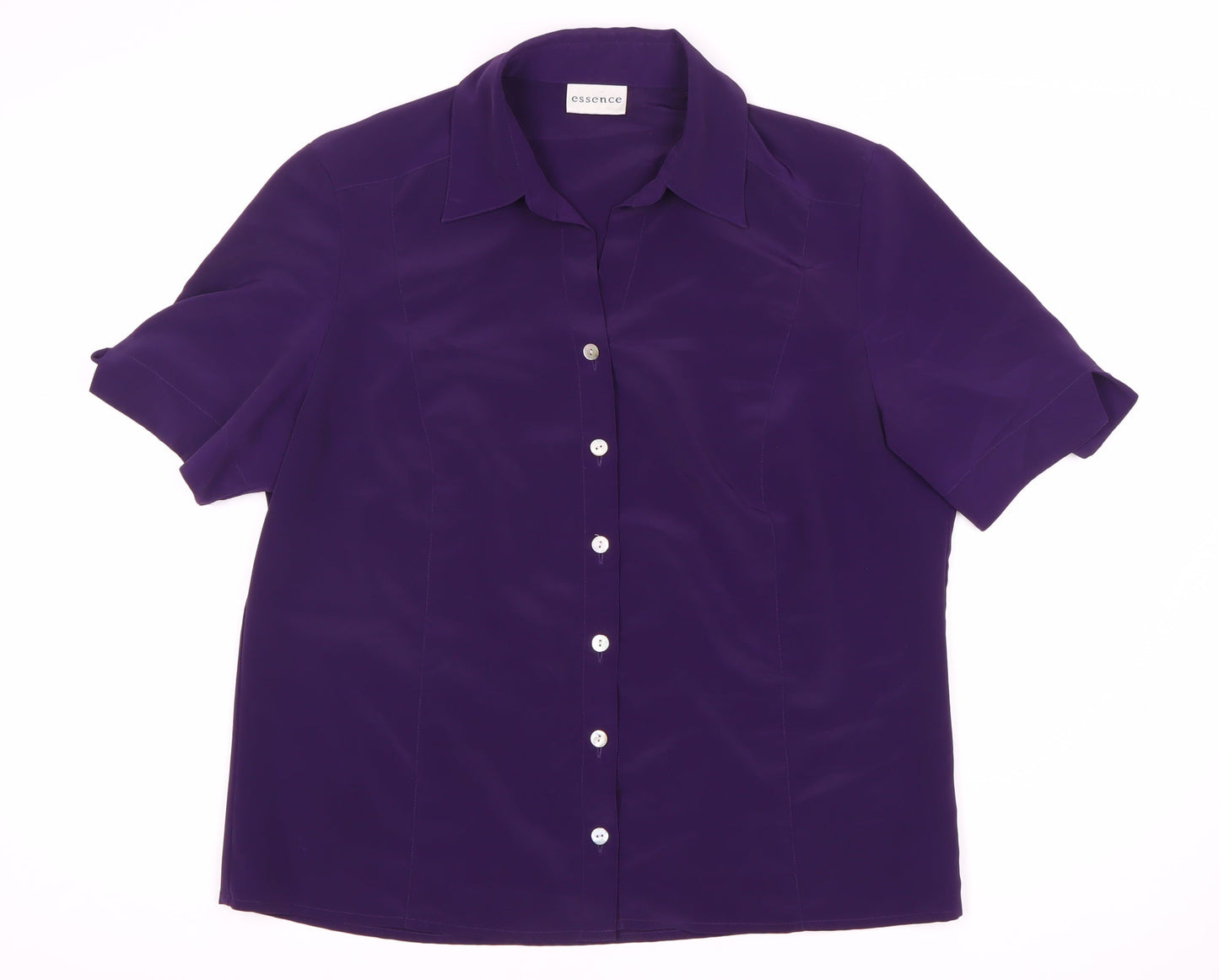 Womens UK Size 16 essence Purple Basic Button-Up