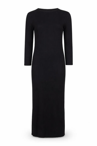 Bershka Black Bodycon Midi Dress, Size 8, 3/4 Sleeve