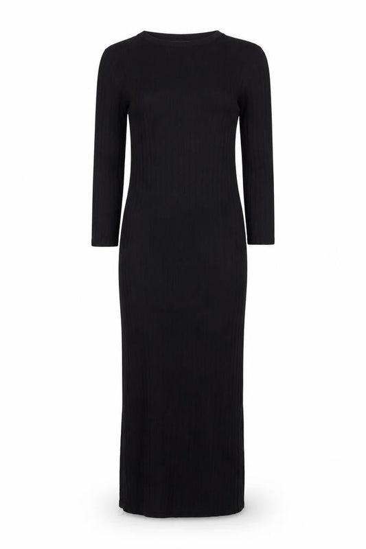 Bershka Black Bodycon Midi Dress, Size 8, 3/4 Sleeve