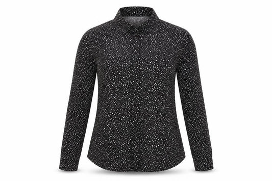 Womens UK Size 12 Mango Black Basic Button-Up