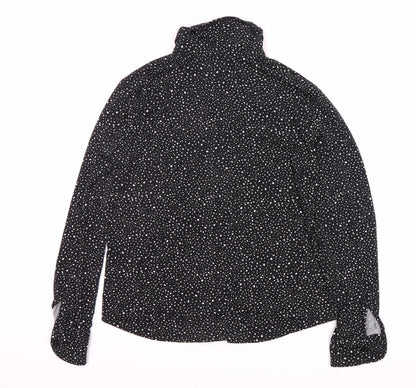 Womens UK Size 12 Mango Black Basic Button-Up