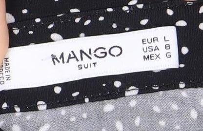 Womens UK Size 12 Mango Black Basic Button-Up