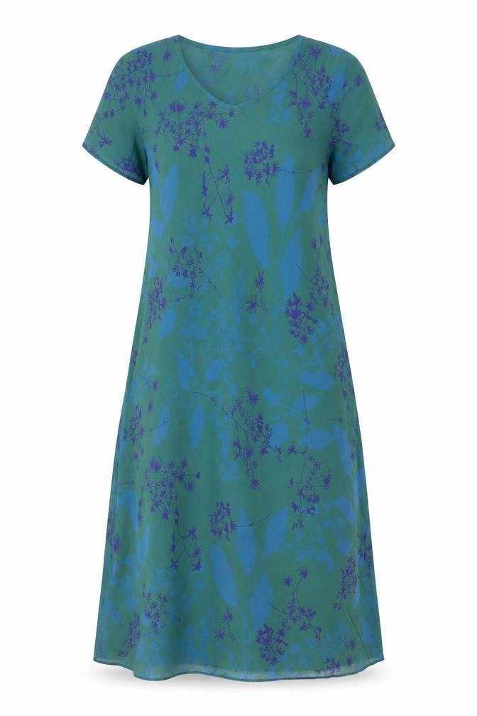 Marks and Spencer Women's Green Floral Dress, Size 12