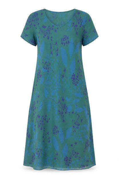 Marks and Spencer Women's Green Floral Dress, Size 12