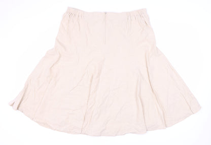 Damart Beige Embroidered Women's Long Skirt Size 20