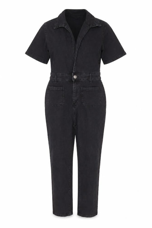 Womens UK Size 12 Nasty Gal One-Piece Black Jumpsuit