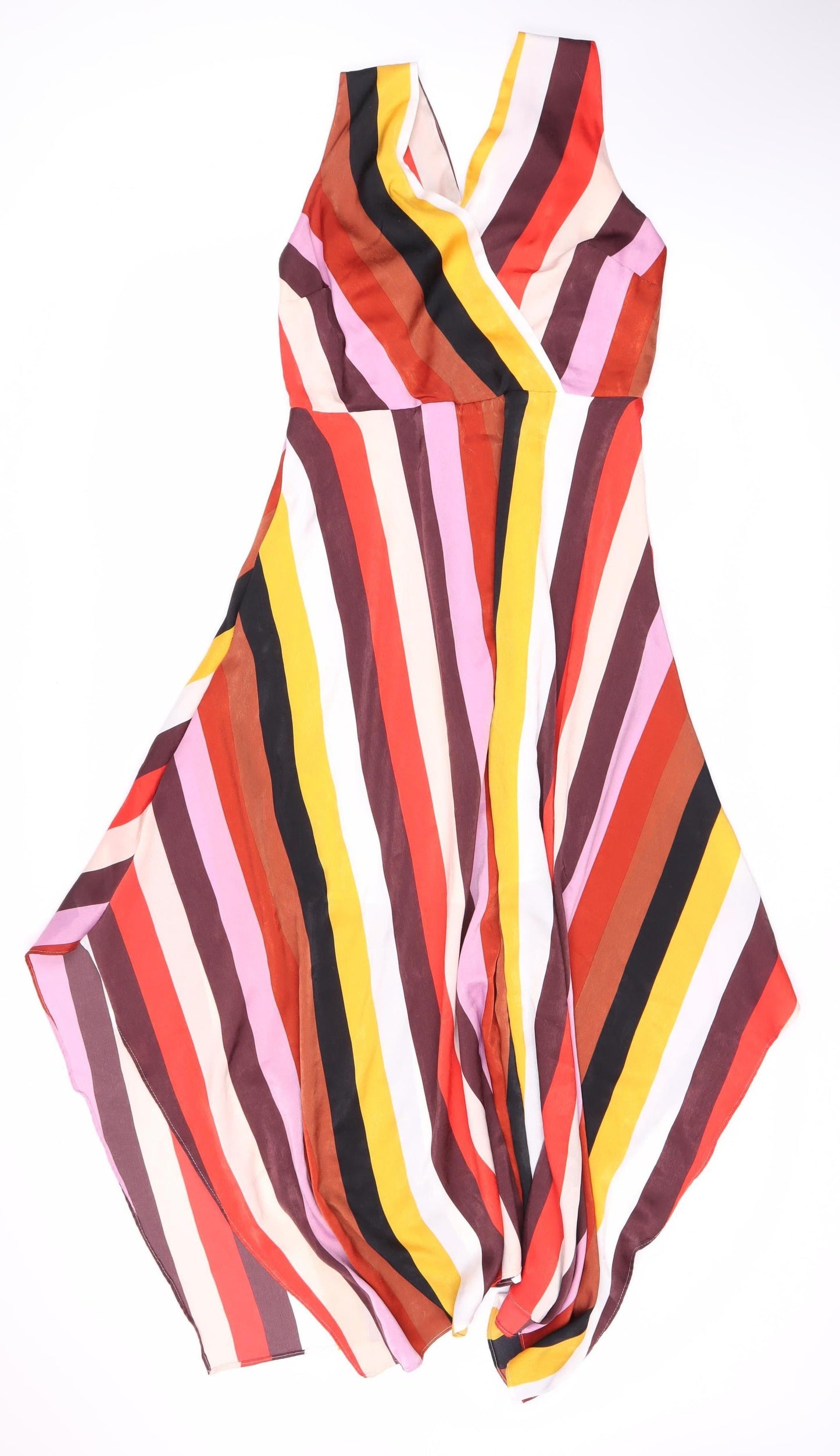 depeche Women's Multicoloured Sleeveless Asymmetric Dress