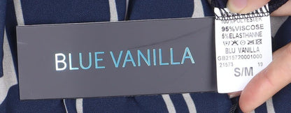 Blue Vanilla Women's Geometric Blouse, S/M, Collared, New