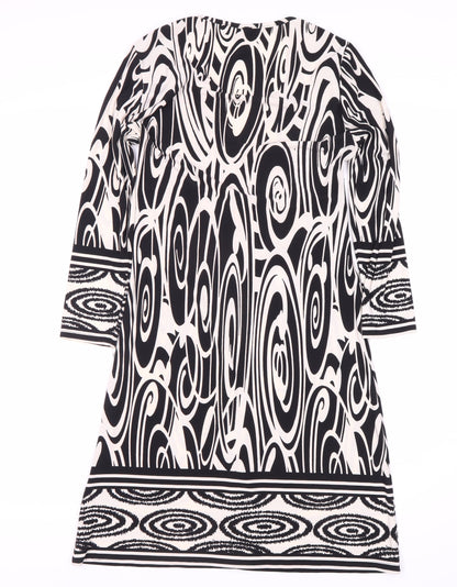M&Co Women's Black Animal Print Dress Size 10