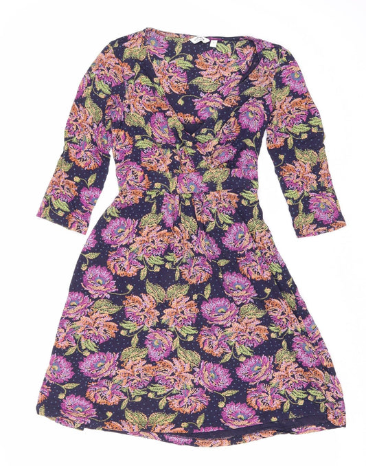 Fat Face Women's Multicoloured Floral Dress Size 8