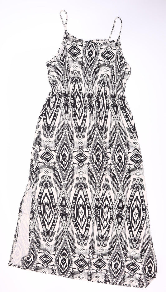 Monsoon Women's Black & White Slip Dress L