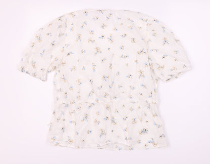 Womens UK Size 10 Kaffe White Wrap Blouse