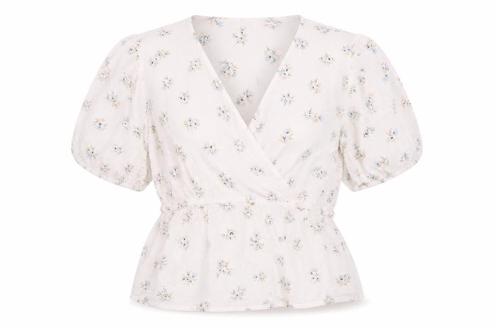 Womens UK Size 10 Kaffe White Wrap Blouse