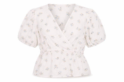 Womens UK Size 10 Kaffe White Wrap Blouse
