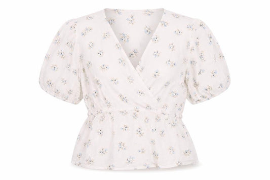 Womens UK Size 10 Kaffe White Wrap Blouse