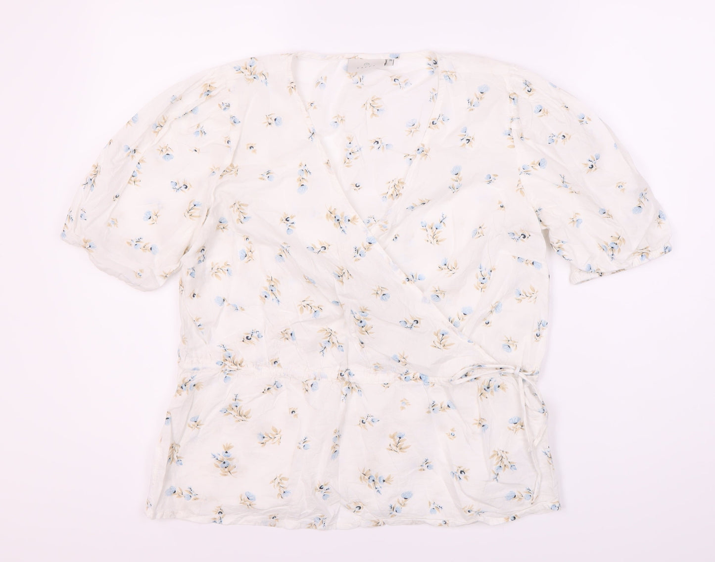 Womens UK Size 10 Kaffe White Wrap Blouse