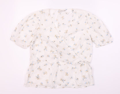 Womens UK Size 10 Kaffe White Wrap Blouse