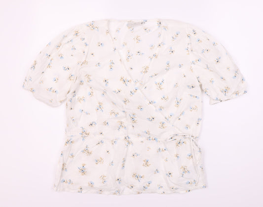 Womens UK Size 10 Kaffe White Wrap Blouse