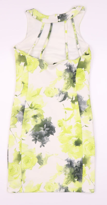 Quiz Women's Multicoloured Floral Bodycon Dress Size 10