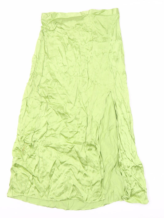 H&M Women's Green Viscose Skirt Size 8