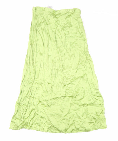 H&M Women's Green Viscose Skirt Size 8