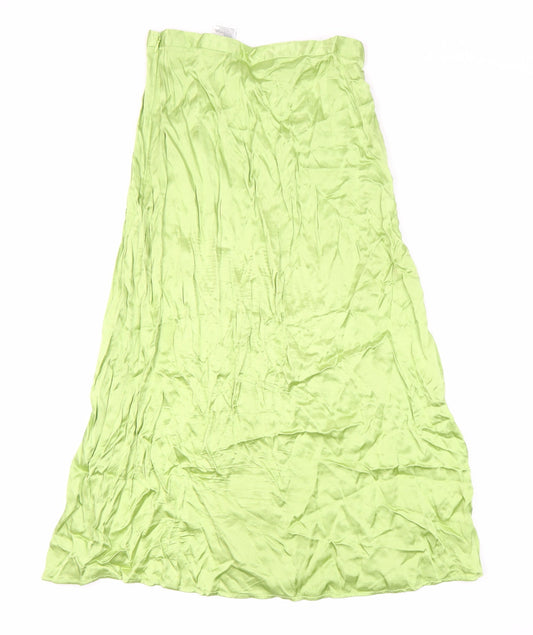 H&M Women's Green Viscose Skirt Size 8