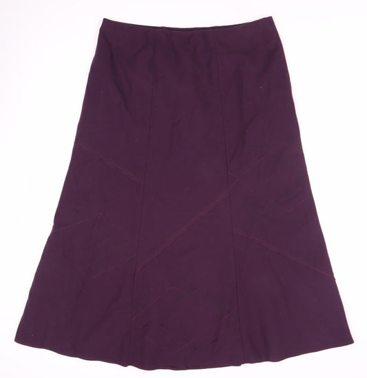 Marks and Spencer Women's Purple Midi Skirt Size 14