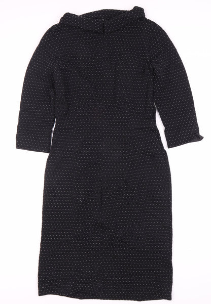 Laura Ashley Women's Black Midi Sheath Dress Size 8