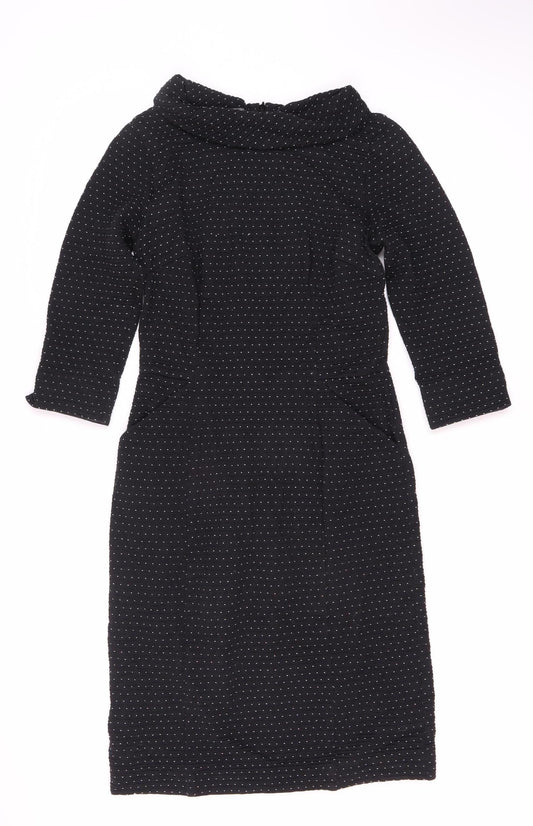 Laura Ashley Women's Black Midi Sheath Dress Size 8