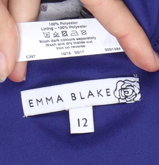 Emma Blake Women's Blue Floral Dress, Size 12