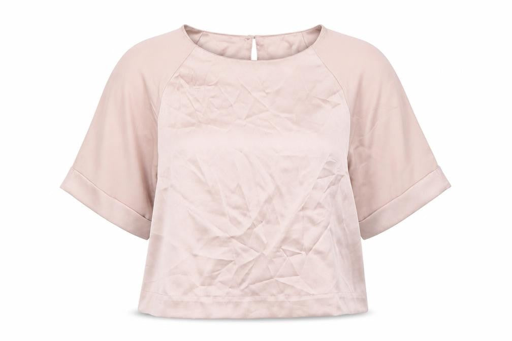 Womens UK Size 10 Topshop Beige Basic Blouse