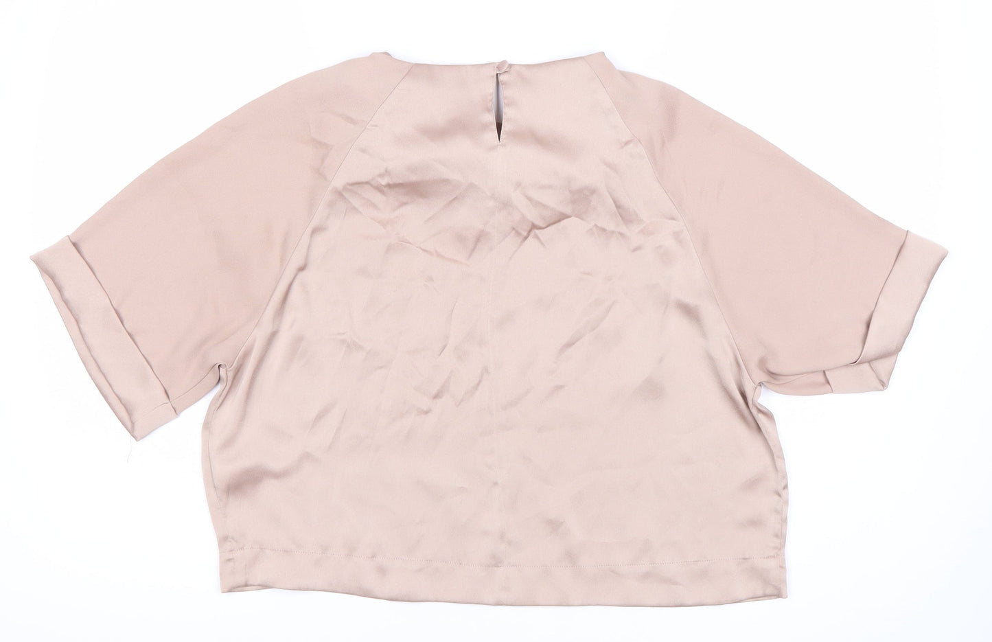 Womens UK Size 10 Topshop Beige Basic Blouse