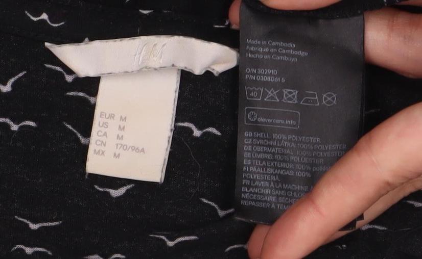 Womens UK Size 12 H&M Black Basic Blouse
