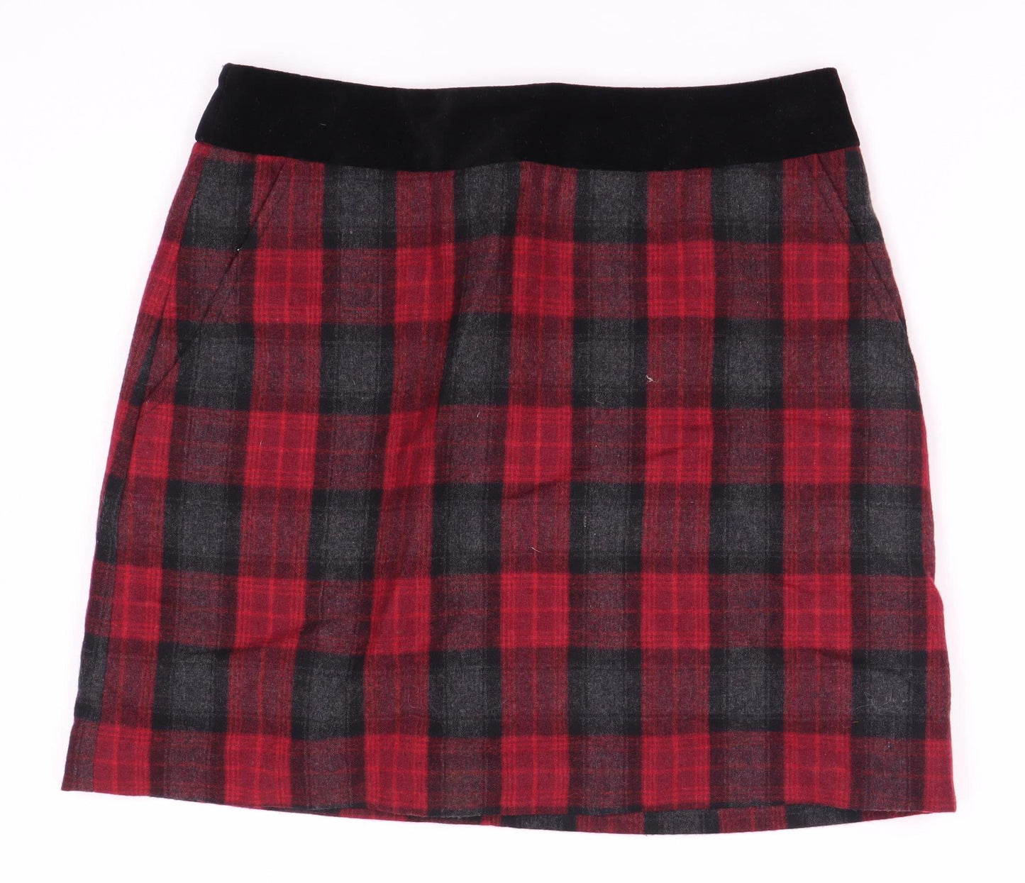 Jack Wills Women Red Plaid Pleated Skirt Size 8